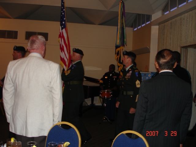 Presentation of the colors at the OCS Hall of Fame Induction dinner. Thats Fred Spaulding in the white jacket.