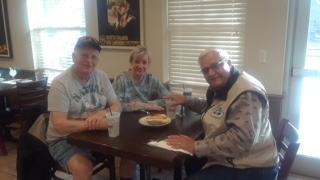 Jerry Cooper, Paula Cooper & Donn Berney enjoying visit Donns visit on way to Reunion