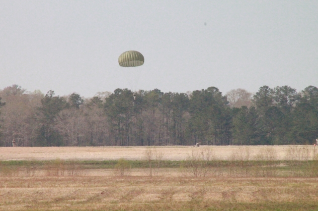 Fryar Field- Drop Zone for airborne training jumps- Preparing to execute a PLF!